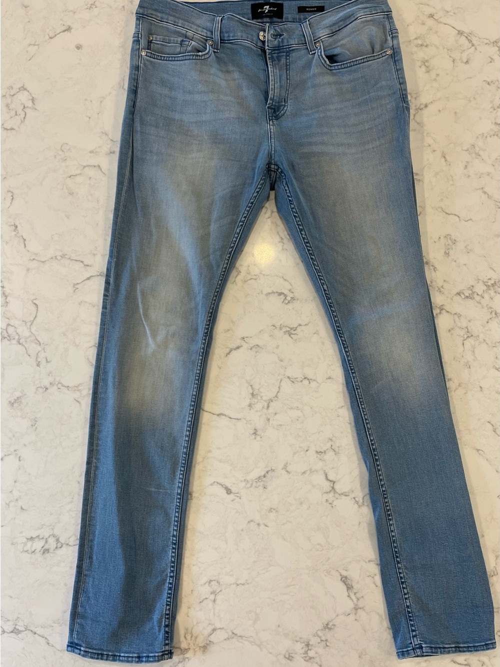 7 For All Mankind Men’s Light Blue Skinny Jeans